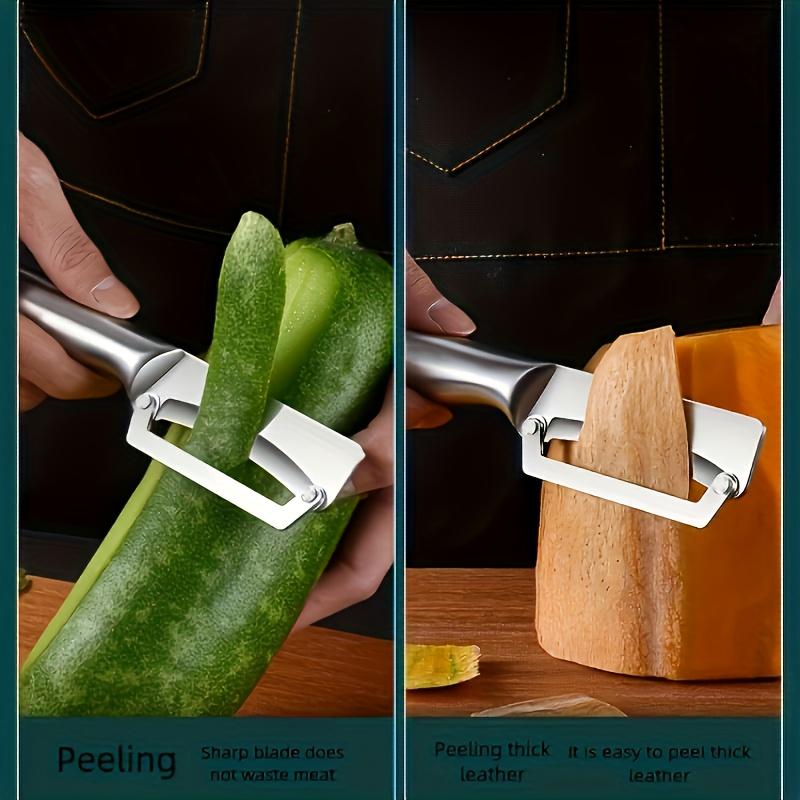 1 Stück Robuster Edelstahl-Gemüseschäler mit ergonomischem Griff - Dicke Klinge für Kürbisse, Karotten, Kartoffeln | Lebensmittelecht, Langlebig, Küche
