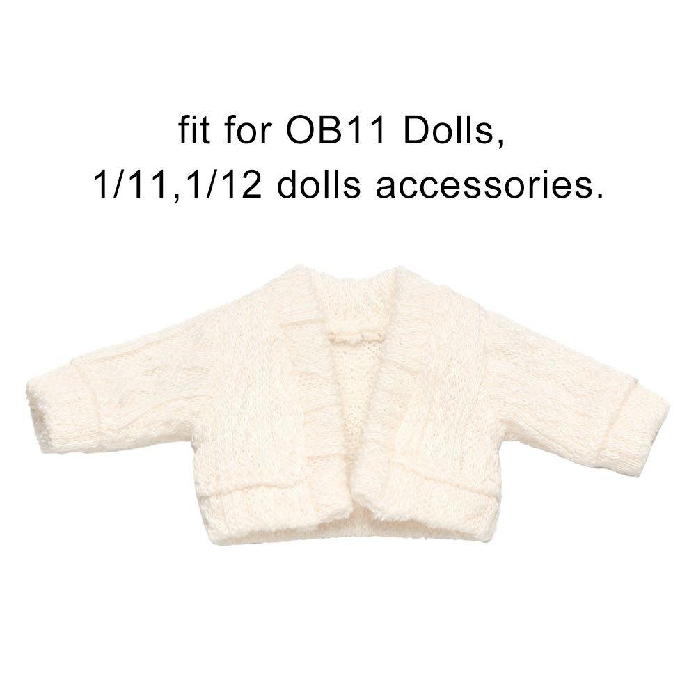 Lace Collar Sweater 1/11 1/12 Doll Mini Cardigans OB11 Doll Accessories Tops Handmade Knitted Sweater Casual Dress Clothes