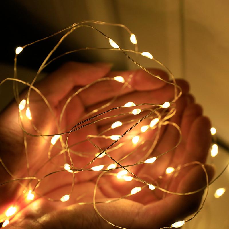 Christmas Copper Wire Led String With Battery Box And Manual Switch For Holiday Decorations