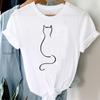 (Asian Size) Tshirt Lady Cartoon T Tee Top Women Print Fashion Clothes Female Clothing Short Sleeve Cat Animal Pet Graphic T-shirt