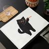 Süßes Tier Katze Druck Leinen Esstischsets Küchen Platzsets 30x40cm Untersetzer Schalen Tassenunterlage