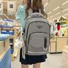 Schulrucksack Kariert Kontrastfarbe Lässig Pendler Schüler Schultasche Mittelschule Oberschule Große Kapazität Rucksack Vielseitig Strukturiert Rucksack