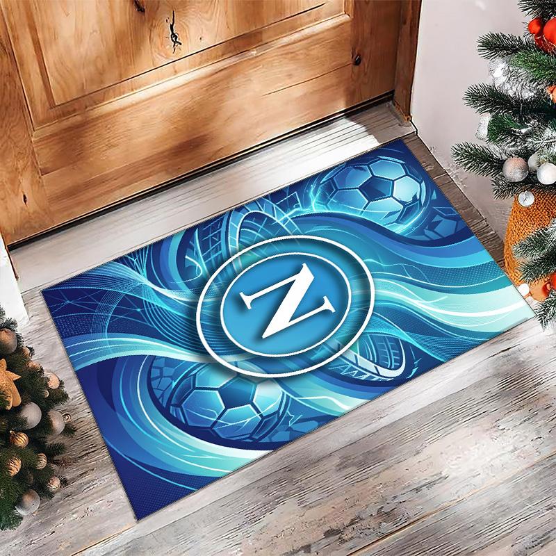 Napoli FC Soccer Football Pattern Soft Area Rug Non Slip Indoor Floor Carpet Sports Decor Mat for Bedroom