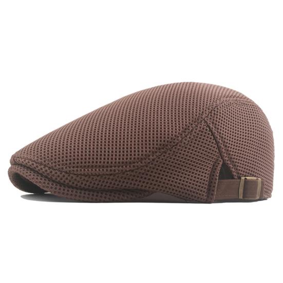Convenient Men Hat Perfect Gifts Polyester Hollow Washable Men Beret Cap for Daily