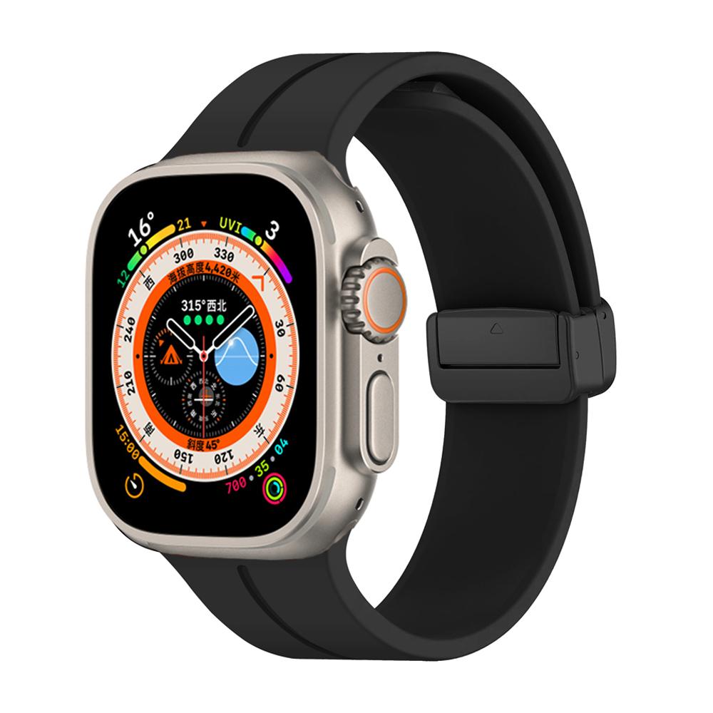 Strap For Apple watch ultra 3 2 band 44mm 45mm 49mm 40mm 41mm 46mm Magnetic Silicone Bracelet correa iWatch Series 8 se 9 10 11