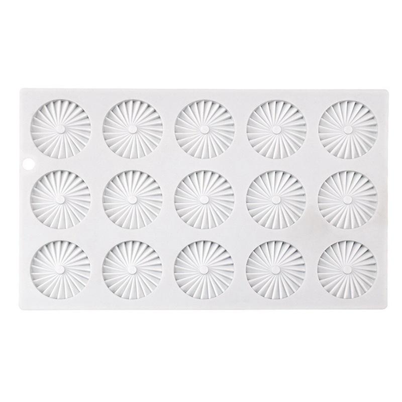1 Stuk 15 Geplooide Chocolade Chips Geplooide Siliconen Mousse Vorm, Ronde Origami Taartrand Decoratie DIY Bakken