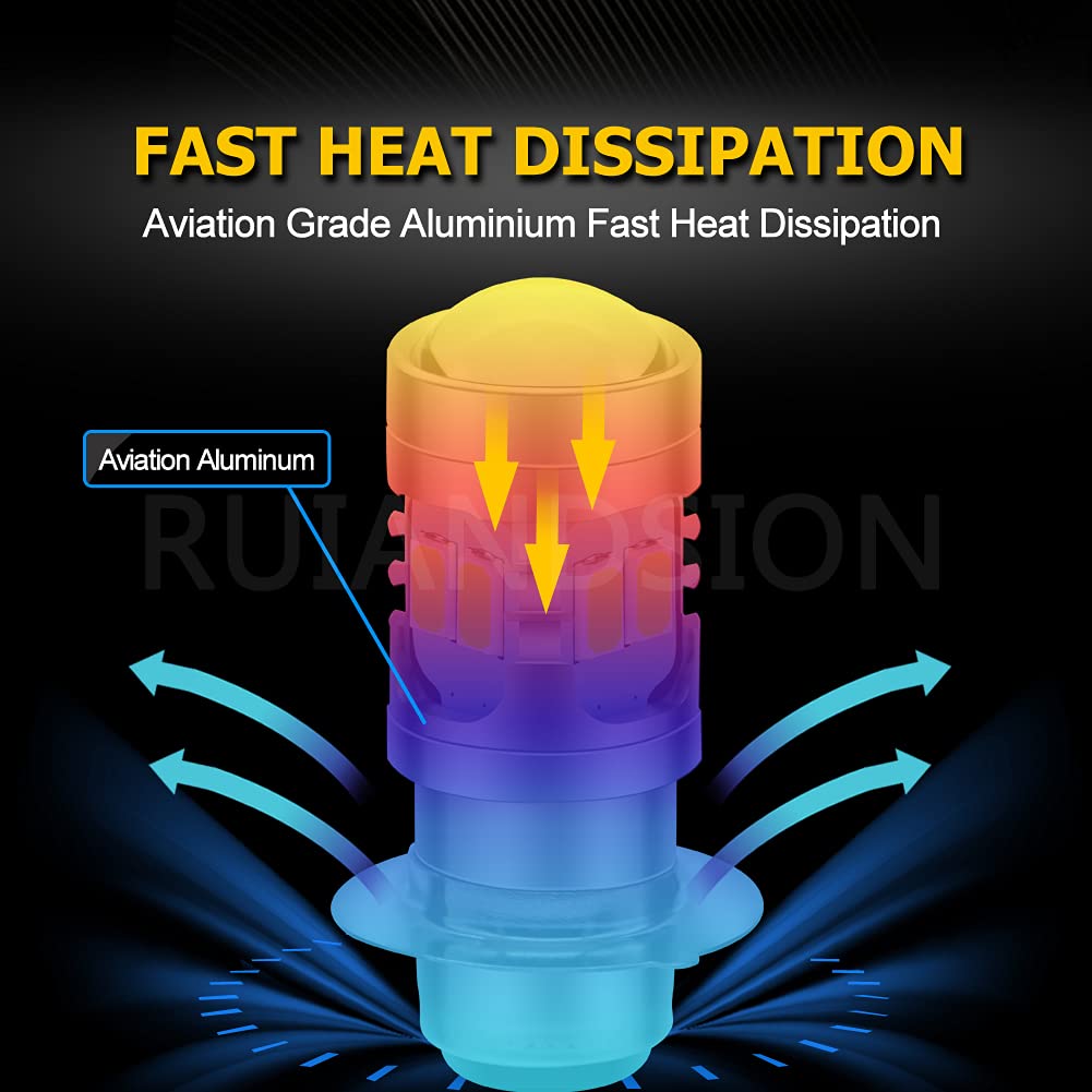 H6M P15D LED Bulb for Ruiandsion DC 6V Universal 5730 12SMD Motorcycle Headlight Fog Lamp, White