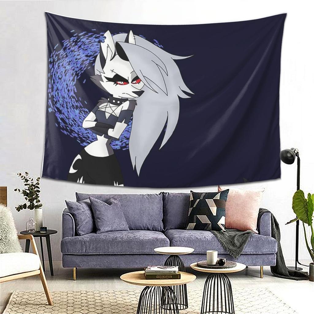 Helluva Boss Loona Tapestry Wall Hanging Aesthetic Home Decor Tapestries for Living Room Bedroom