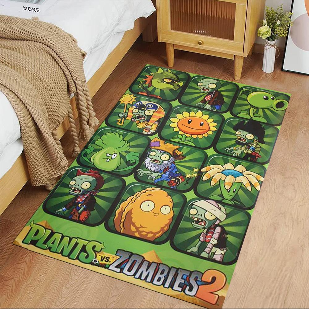 Plants Vs. Zombies Floor Rug Office Rug Design for Living Rooms Decorate room Dining Room Game Room Anti-slip Rug Anime Office Decor Wedding Party Gif