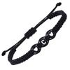 Handmade Black and White Heart Bracelet with 26 English Letters – Fashionable, Versatile Couple's Accessory
