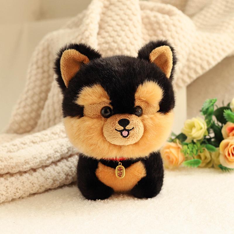 Zu Kawaii Teddy Pets Lifelike Fluffy Puppy Soft Doll Cute Small Chow Pomeranian Corgi Yorkie Plush Toys With Charm Gift For Girl