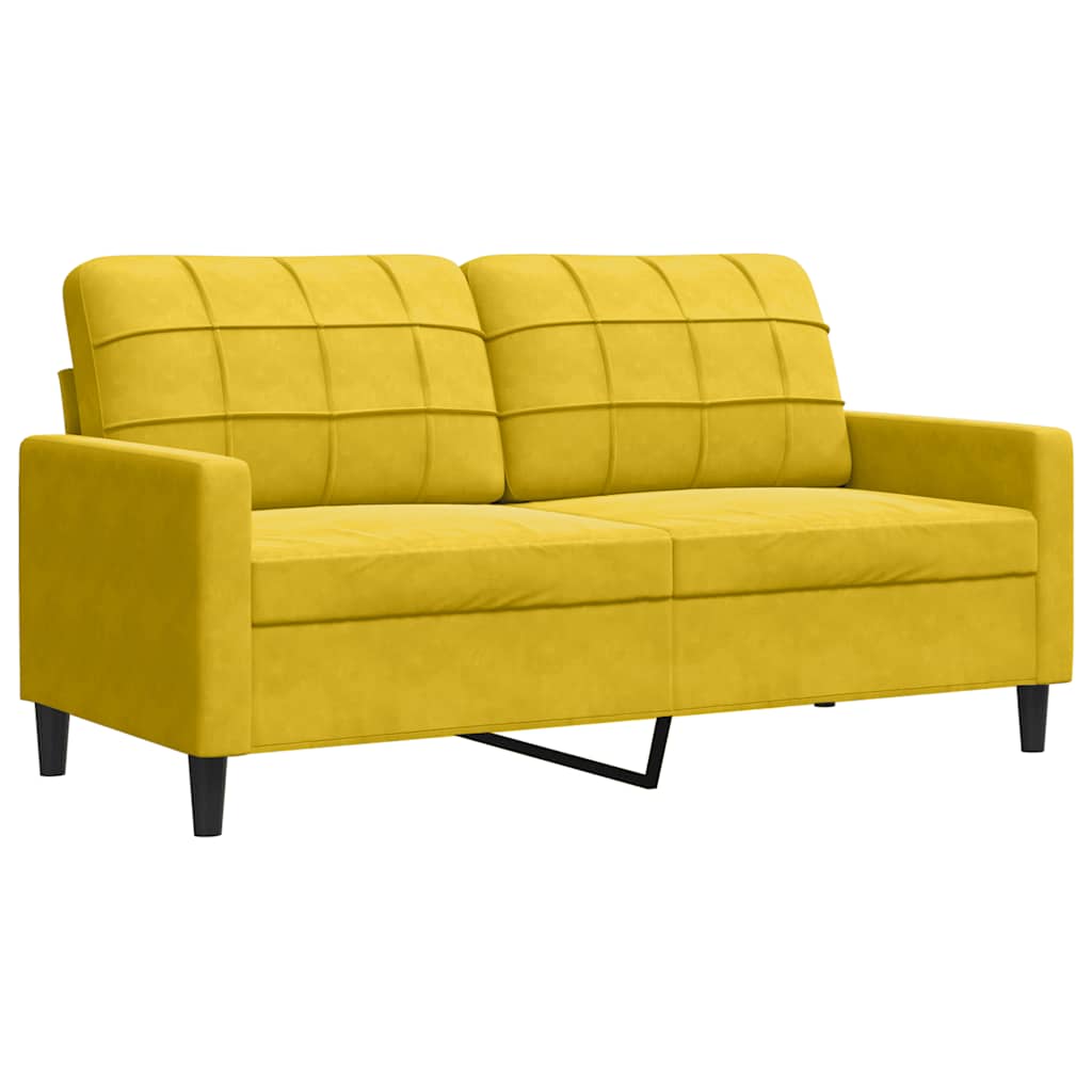 2 Seater Sofa Yellow 140 Cm Velvet
