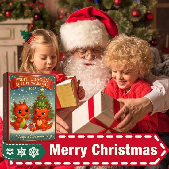 Weihnachts-Frucht-Drachen-Adventskalender 24 Tage Drachen-Sammelschmuck Weihnachts-Countdown-Kalenderbox Feiertags-Partygeschenk