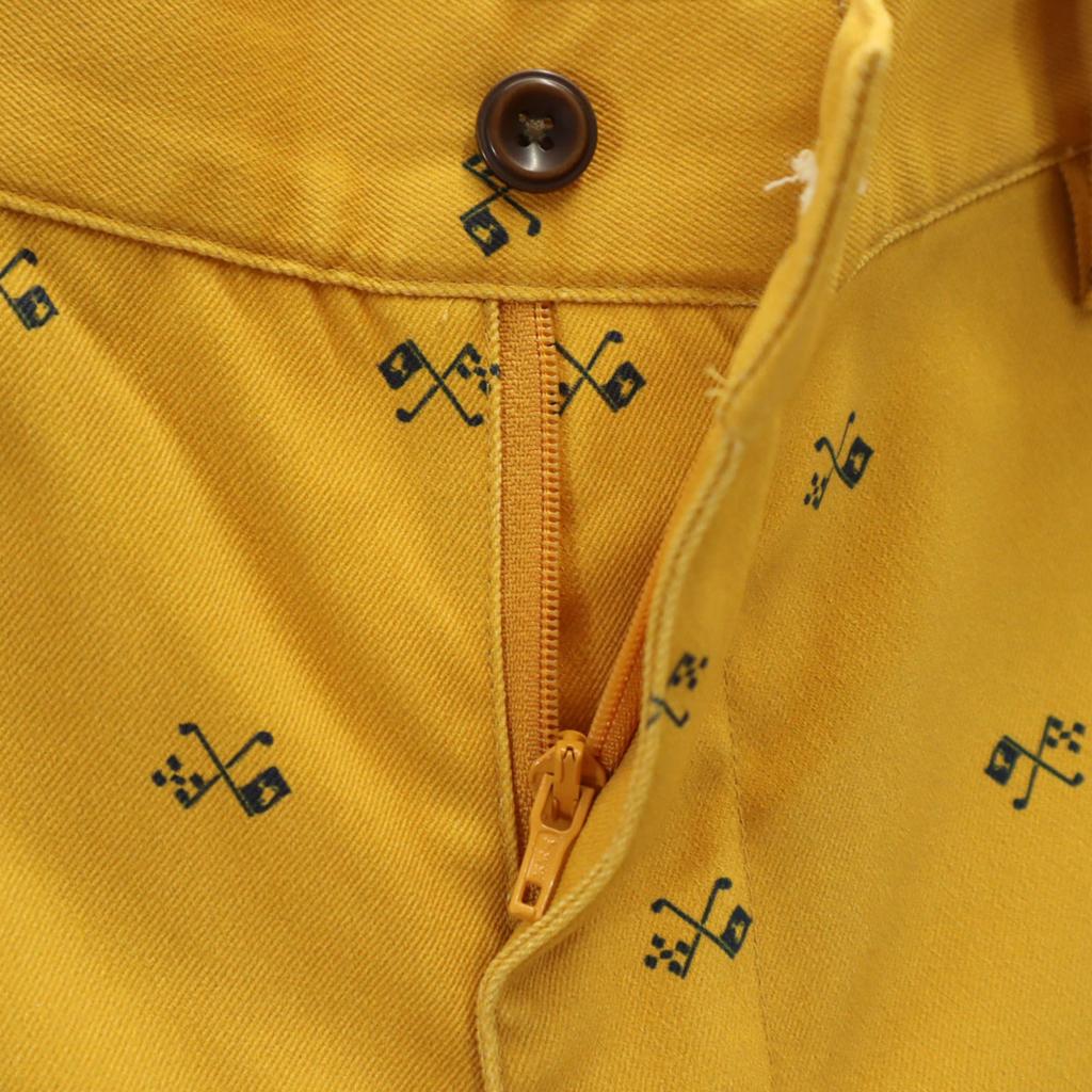 Unused BEAMS GOLF Overall Handle Season Crest Pants 46 Mustard Men's Used