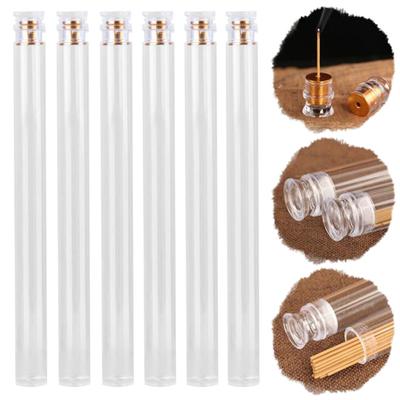 6Pcs Incense Stick Tube Clear Acrylic Detachable Airtight Lid Incense Holder Desktop Incense Burner Yoga Meditation Incense Storage Box Container