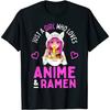 Just a Girl Who Loves Anime and Ramen Bowl Japanese Girls Unisex T-Shirt Men Women Black