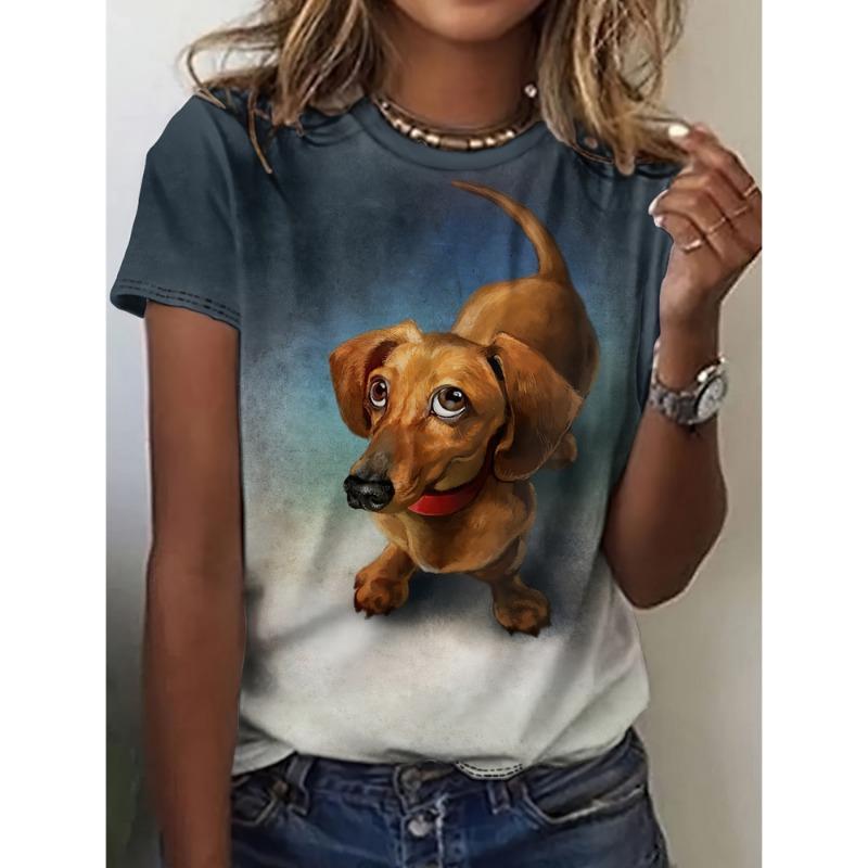Funny Animal Women's T-Shirt 3d Print T-Shirt Cute Animal Harajuku Casual Girl Short Sleeved Top Oversized Clothing
