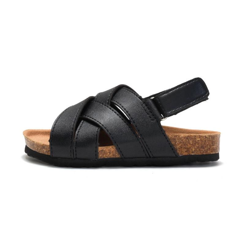 Foot Spring Summer Children's Cork Sandals Student Boys One-Word Shoes Baby Girls Flip-flops Tide Beach Korean Version