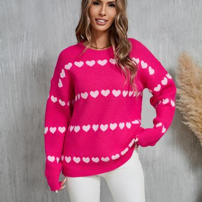 Women's Autumn and Winter Knitwear Love Fashion Pullover Long Sleeve  Sweater