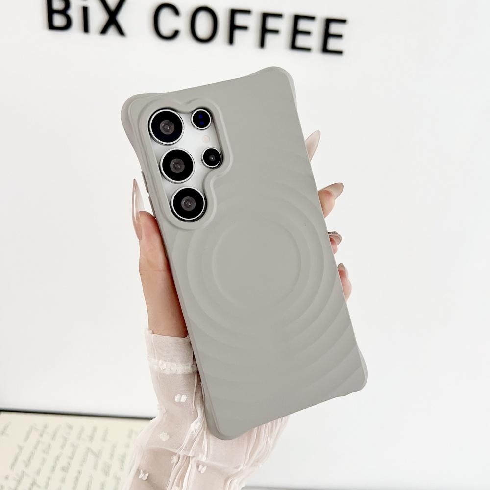 Water Ripple Liquid Silicone Magnetic Case For Samsung Galaxy S23 S24 FE S25 Ultra Plus Wireless Charging Soft Shockproof Cover