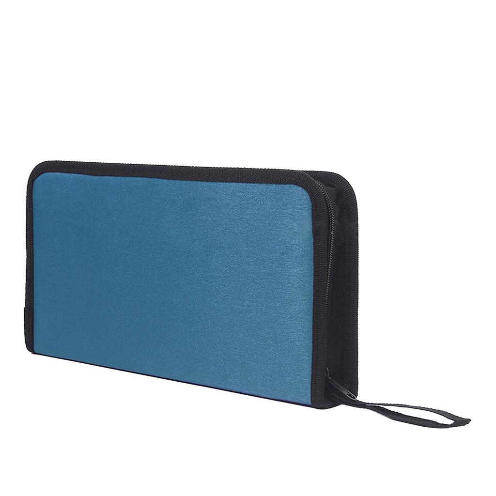 Portable CD DVD Case- 80 Capacity Mercerized Fabric CD Storage Bag Holder with Zipper for Home Car CD DVD Box Bags
