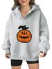 2025 Real Pumpkin Autumn and Winter Halloween Velvet Hooded Sweater Female American Trendy Cartoon Printing Thickened