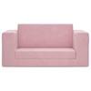 Kids Sleeper Sofa 2 Seater Pink Soft Plush