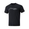 Li Ning Fitness Series Logo Round Neck Comfortable Breathable Versatile Short Sleeve T-Shirt Men Tops Black ATSV107-1
