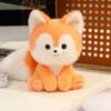 Giocattolo Decorativo a Forma di Volpe Seduta in Peluche con Imbottitura in Cotone PP per Scrivania del Computer e Supporto per Polso