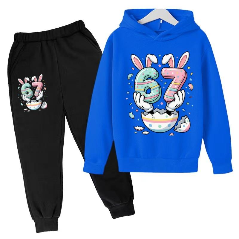 Kids Hoodie New Six Seven 67 Print Clothes Sweatshirt+Pants 2P Boy Girl Toddler 3-12Years Casual Top Pullover Sports Fashion Set