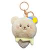 Cartoon Original Fluffy Ice Cream Pendant Rabbit Shiba Inu Keychain Cute Plush Panda Cream Bear Key Chain Doll Bag Pendant Gift