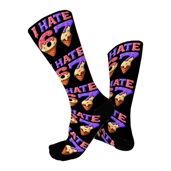 67 Meme Crew Socken Donut Sahne Tropfen Sechs Sieben Lustige Socken Baseball Maurer 67 Freizeitsocken Geschenk für Männer Frauen Freunde