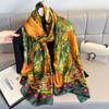 Luxury Satin Silk Women Scarf Fashion Print Design All-Match Sunscreen Beach Towel Shawl Scarves Bandanna Wraps