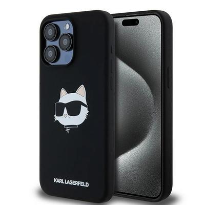 Karl Lagerfeld Klhmp15Lschpplk Iphone 15 Pro 6.1 Czarny/Black Hardcase Silicone Choupette Head Magsafe