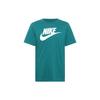 Sportswear Logo Print Vintage Durable Classic Knit Soft Comfortable Crew Neck Short Sleeve T-Shirt Men Tops Teal-Blue AR5005-381