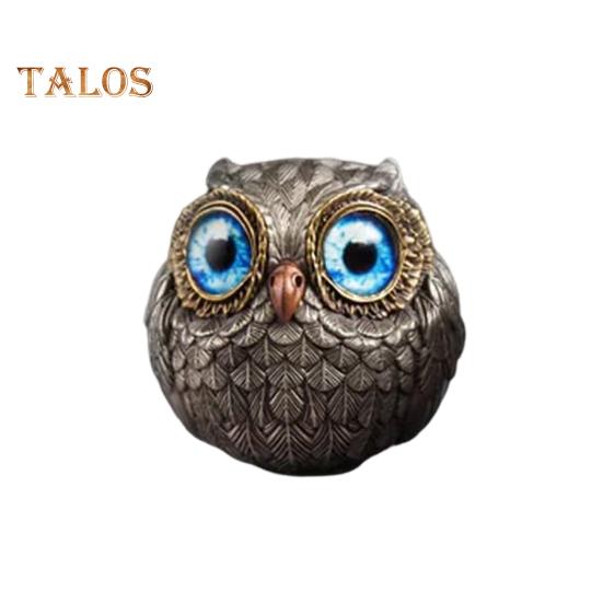 1/3Pcs Handmade Realistic Owl Statue with Big Eyes Intricate Feathers Metal Owl Figurine Home Decor