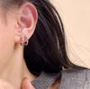 Chic Zirconia Micro-Pavé Square Stud & Hoop Earring Set - 4-Piece Versatile Fashion Accessories