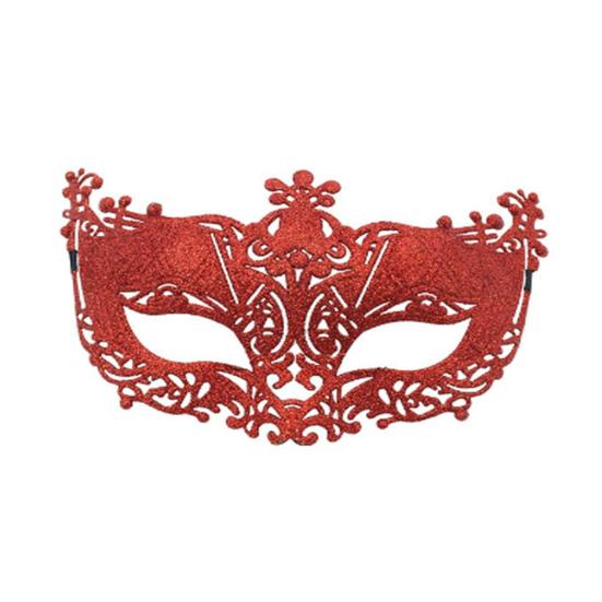 Masquerade Half Face Mask for Women Hollow Carving Glitter Party Mask Lightweight Comfortable Elastic Strap Halloween Costume Accessory