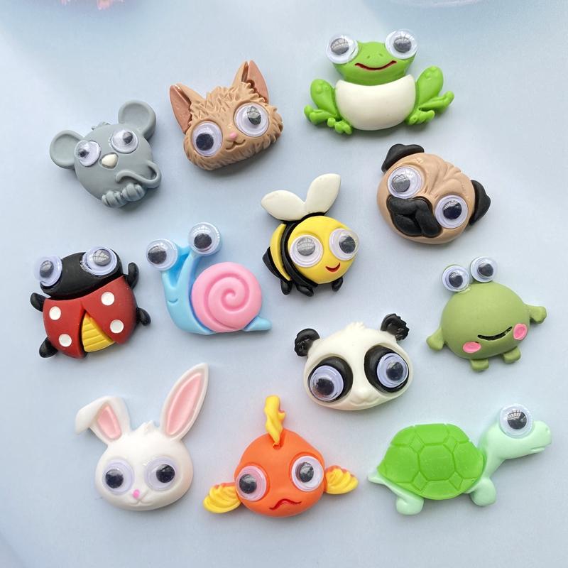 10pcs Resin Mixed animals Flat back Cabochons for DIY Hair Bow Center Scrapbooking Embellishments Phone Decoration