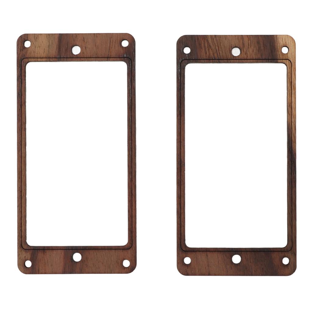 2Pcs Guitar Pickup Ring 2 Coil Rosewood Flat Frame Mounting with 8 Screws for Electric Guitars