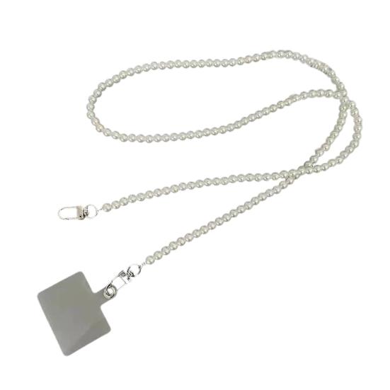Șnur pentru telefon mobil cu lanț reglabil, colier crossbody cu perle artificiale, curea de încheietură anti-pierdere pentru accesorii husă telefon
