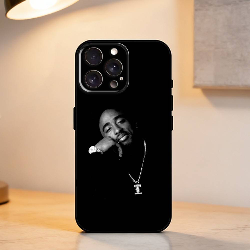 2Pac T-Tupac Shakur Rap Rapper Handyhülle Für iPhone 17,16,15,14,13,12,11 Plus,Pro Max,XS,Weiche Silikon Schwarze Hülle