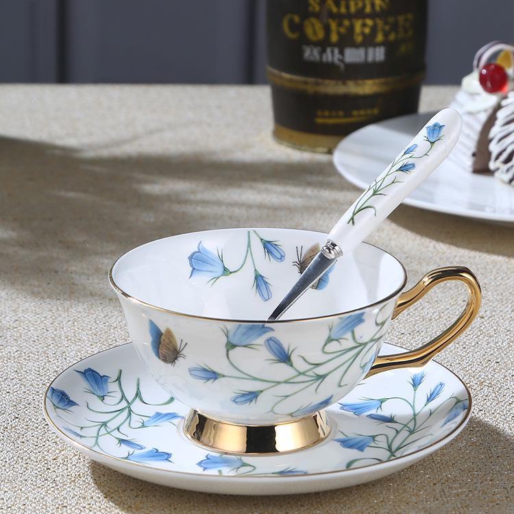 Élégant Service Tasse à Thé et Soucoupe en Porcelaine d'Os Style Anglais – Idéal pour le Thé de l'Après-midi ou Comme Cadeau Haut de Gamme