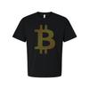 Unisex Crypto T Shirt With Digital Bitcoin Symbol Made From Binary Dots Artwork