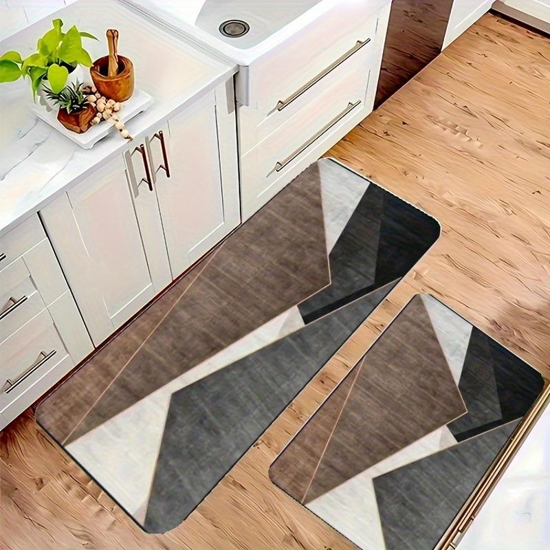 1PC Geometric Pattern Kitchen Rug Non-Slip Door Mat Pop Design Bathroom Rug Bath Mat Carpet for Home Sink Laundry Decoreeree