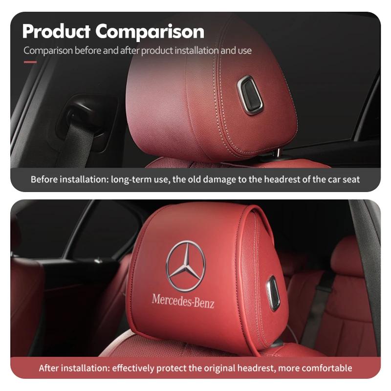 Housse de protection pour appuie-tête de siège de voiture en cuir GLC GLB Accessoires Pour Mercedes Benz AMG W203 W206 W220 W205 W211 W212 W201