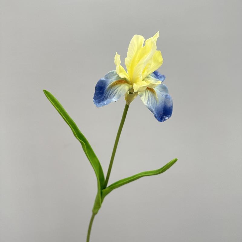 10pcs Wedding Decorative White Alice Irises Artificial Flowers Auditorium Decoration Simulation Iris Branch PU Fake Flower