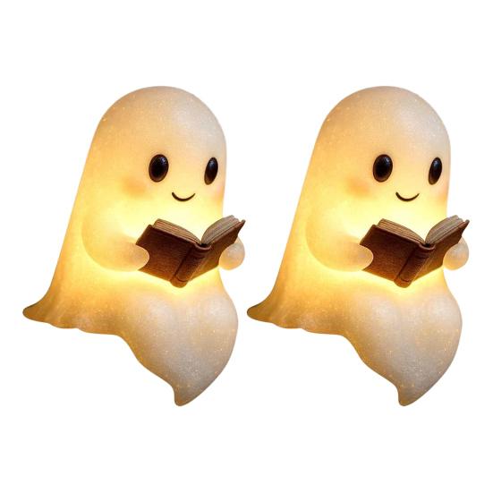 Spook Nachtlampje Bureau Spook Leeslamp Cartoon Spook Bedlampje voor Halloween Decoratie Boekenliefhebbers Cadeau