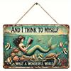2D Flat Wooden Sign 30*20cm Vintage Wooden Wall Ornate Decorative 'What A Wonderful World Decorative Plaque Funny Retro Wooden Wall Ornate Appropriate