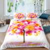Flying Butterflies Duvet Cover Set, Iridescent Butterfly Tree of Life Bedding Sets, Autumn Maple Leaf Comforter Covers 3 Pieces